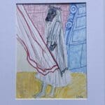 Original Irish Drawing - Irish Art Figurative Art - Grace A4 Mounted
