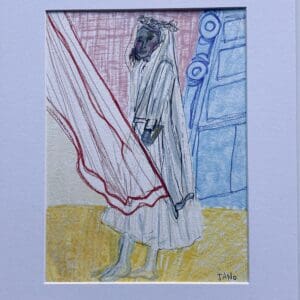 Original Irish Drawing - Irish Art Figurative Art - Grace A4 Mounted