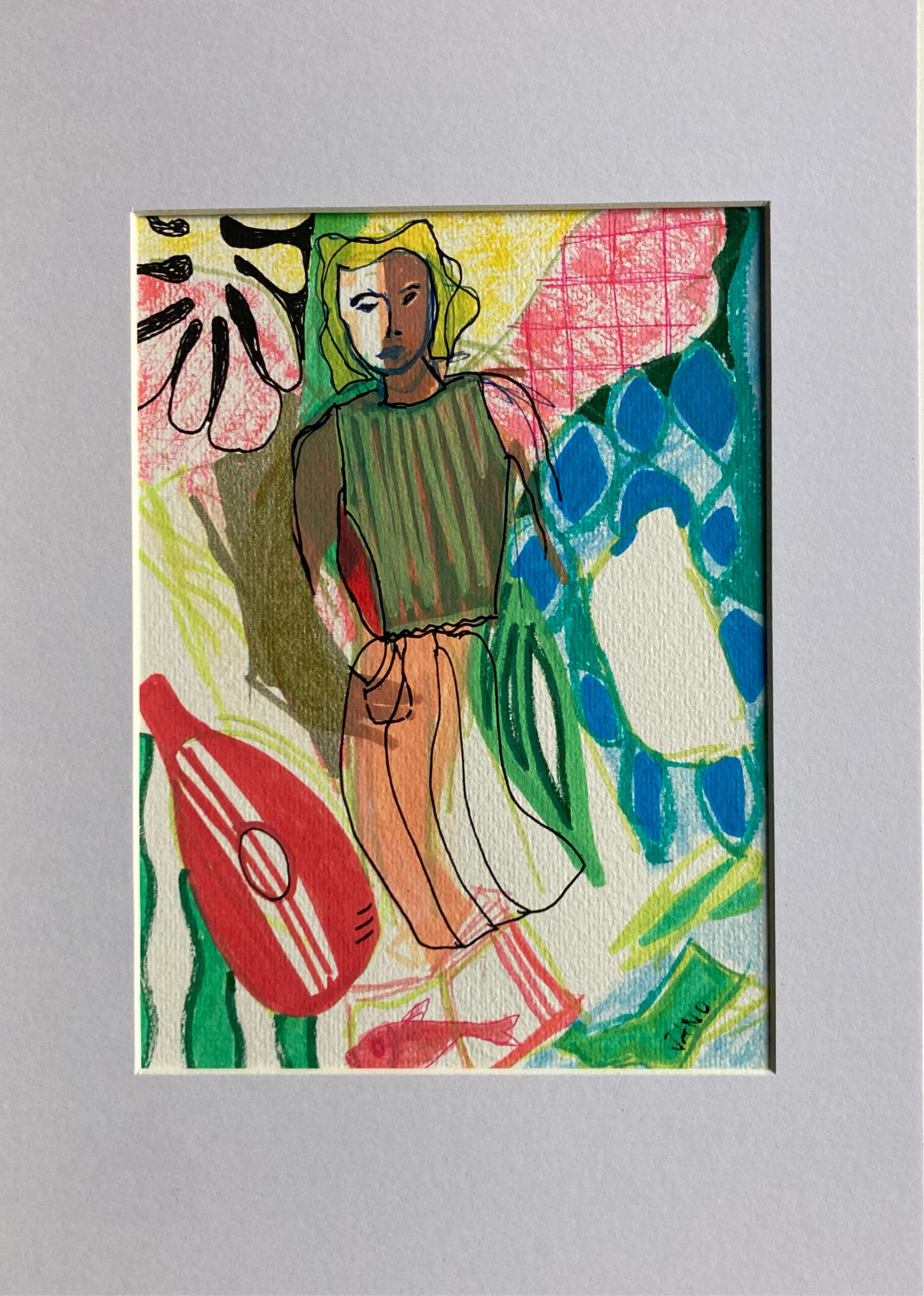 Original Irish Drawing - Irish Art Figurative Art - Flexi-time A4 Mounted - Image 2