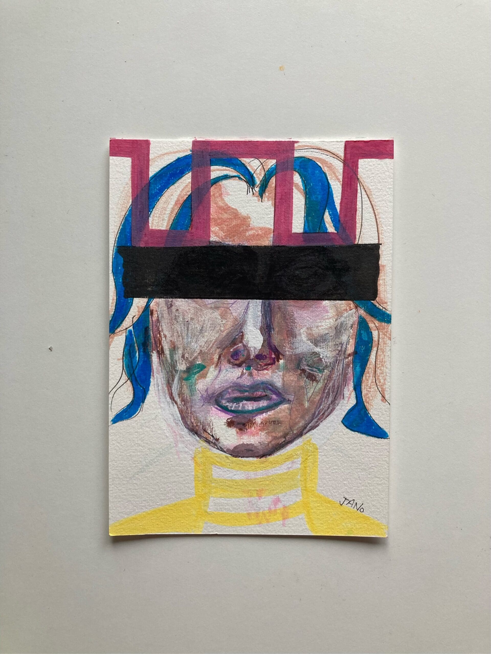 Original Irish Drawing - Irish Art Figurative Art - The Blind Assassin A4 Mounted - Image 3