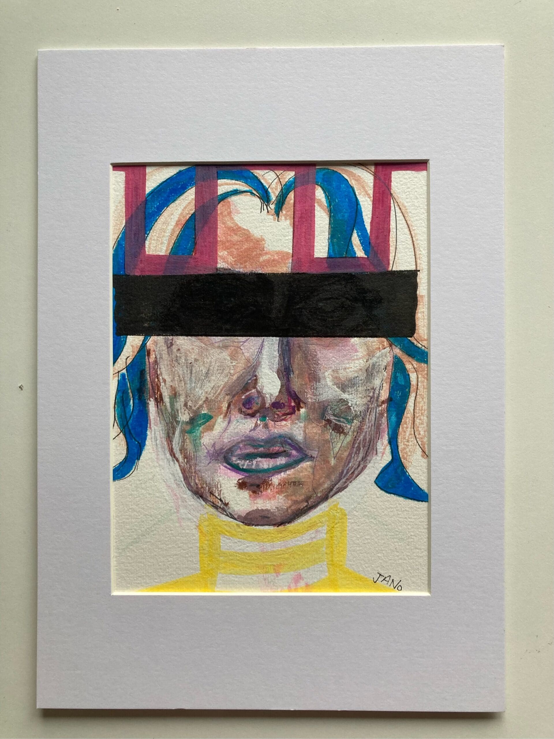 Original Irish Drawing - Irish Art Figurative Art - The Blind Assassin A4 Mounted - Image 5