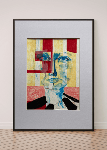 Original Irish Drawing - Irish Art Figurative Art - Eye Spy A4 Mounted