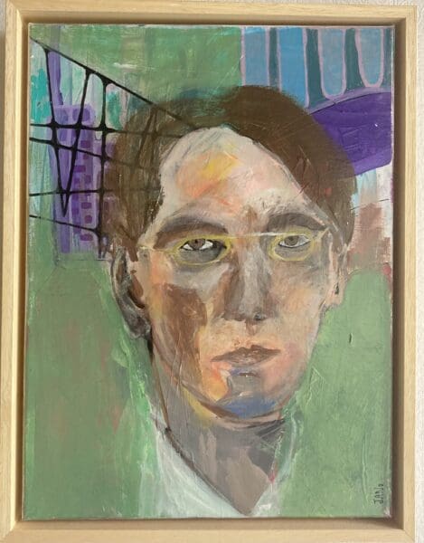 Original Painting - W.B Yeats William Butler Yeats 43cm Framed