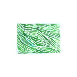 Abstract original gouache artwork on canvas with flowing green brushstrokes