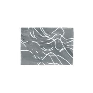 Abstract original gouache artwork on canvas with flowing white intersecting lines over a medium-grey background