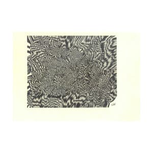 Abstract pen artwork with flowing black ink lines. Giclée print on a3 cream cotton fine art paper