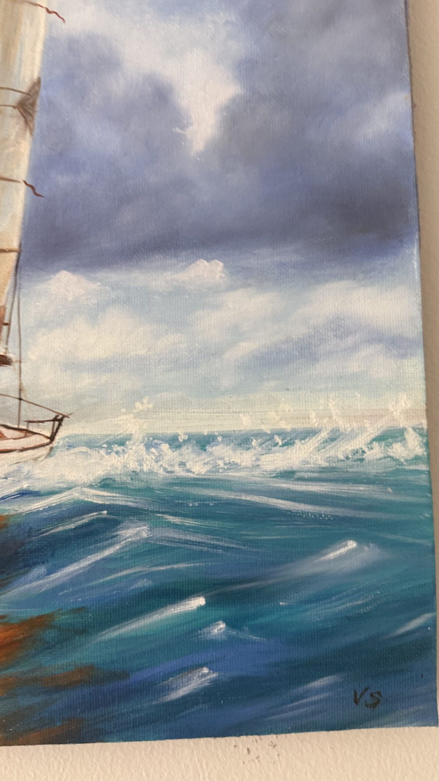 Ocean Breeze Original Hand Painted Oil Painting - Image 7