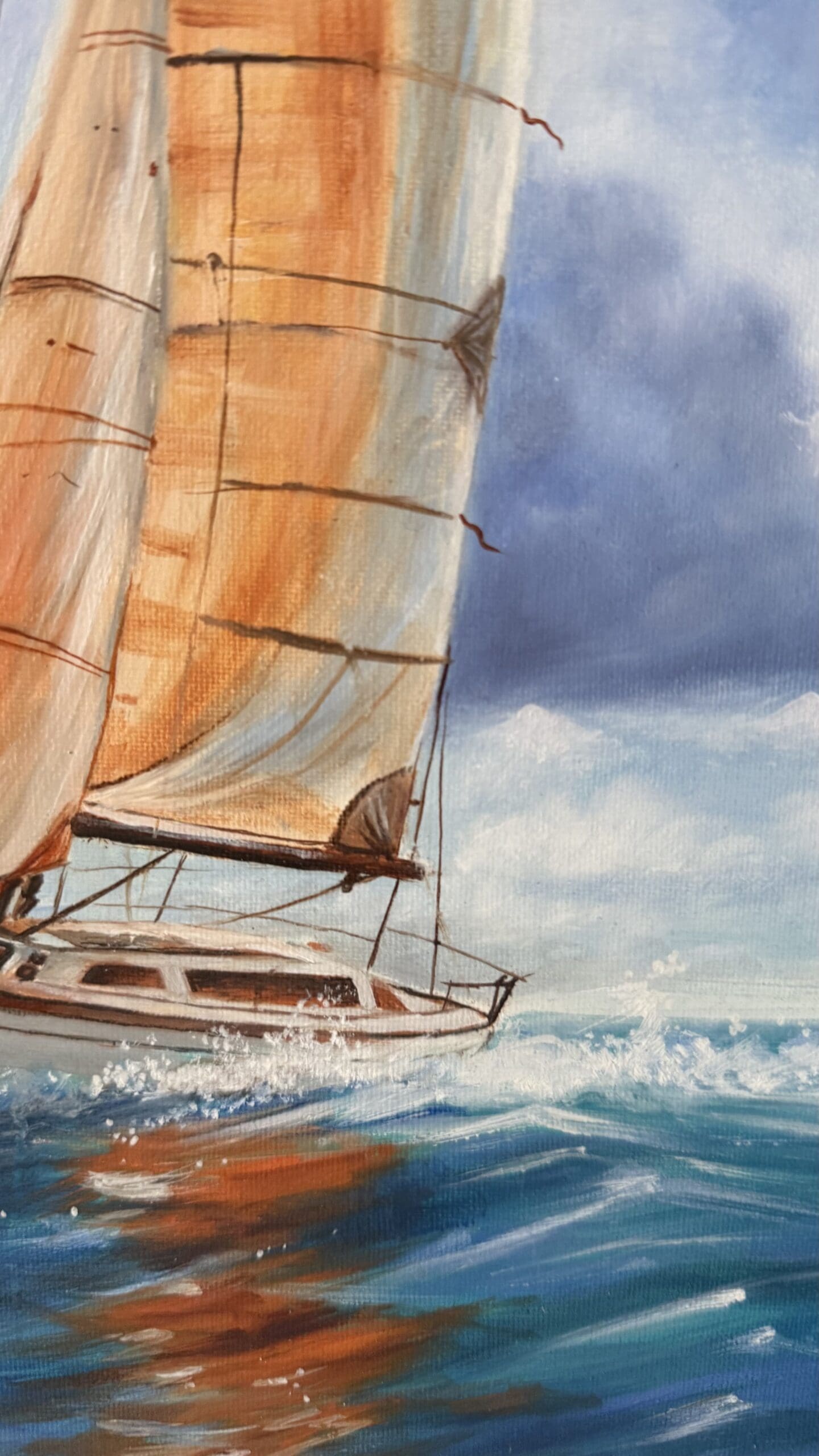 Ocean Breeze Original Hand Painted Oil Painting - Image 4