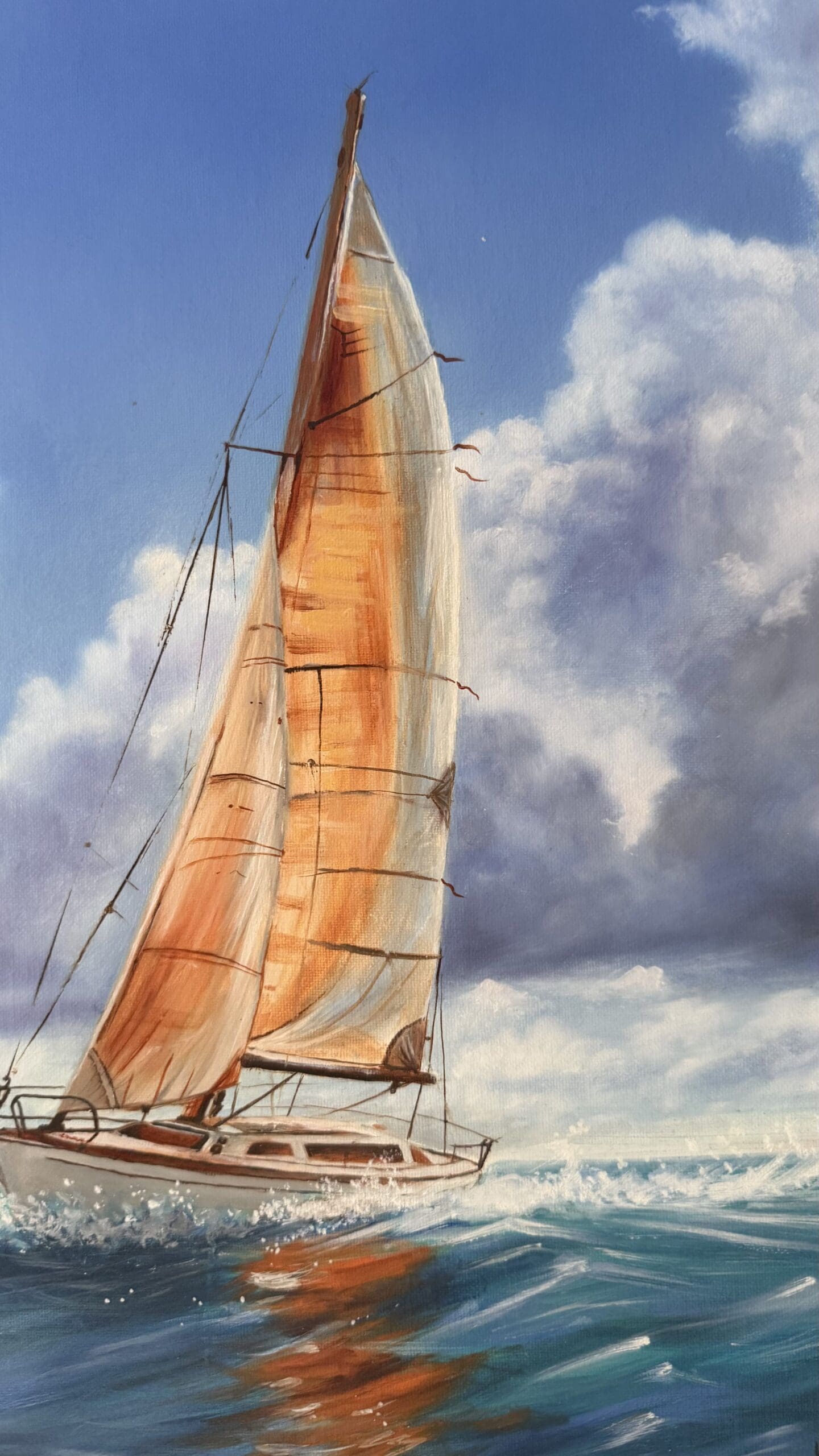 Ocean Breeze Original Hand Painted Oil Painting - Image 5