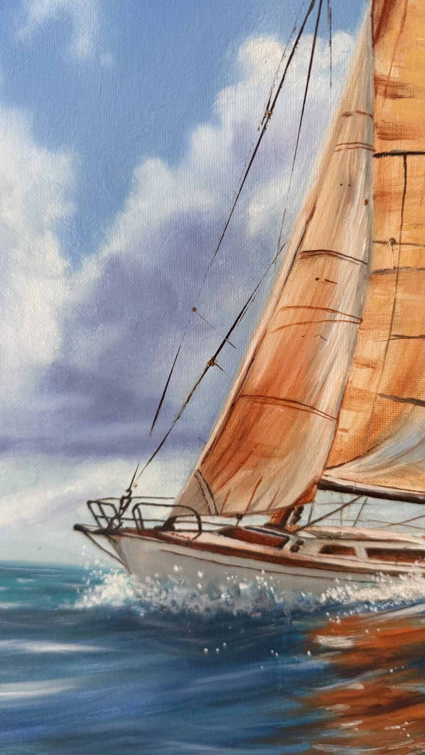 Ocean Breeze Original Hand Painted Oil Painting - Image 6