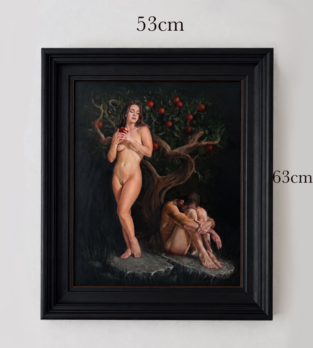 Adam and Eve Original Italian Style Oil Painting - Image 2