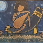 Afro-Taína resting on Duho