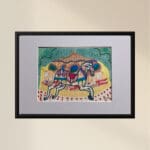 Original Irish Drawing - Irish Art Horse Circus Art - Carousel Memories A4 Mounted