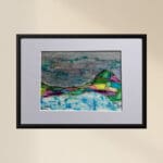Original Irish Drawing - Irish Art - Landscape Art - The Mountain View A4 Mounted