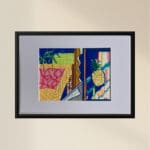 Original Irish Drawing - Irish Art - Abstract Art - Winter Sun Ad A4 Mounted