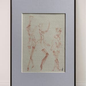 Original Irish Drawing - Irish Art Figurative Art - Let’s Dance A4 Mounted
