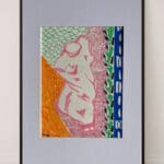 Original Irish Drawing - Irish Art - Interior Design - The Statue in the Hallway A4 Mounted