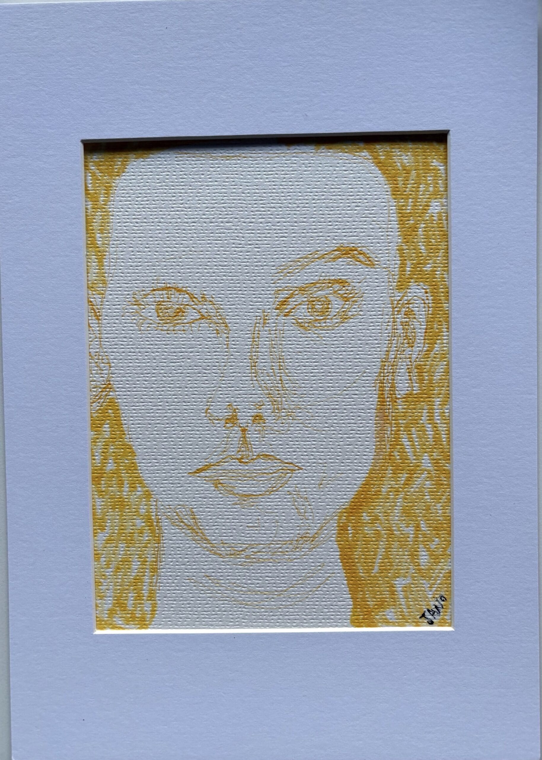 Original Irish Drawing - Irish Art - Sinead O’Connor Too Pretty A4 Mounted