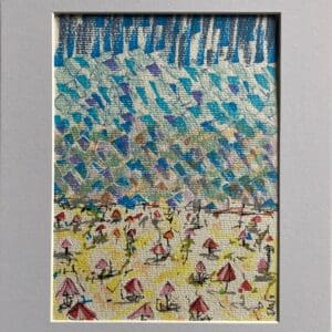 Original Drawing on Paper – Wicklow Beach Art Irish Art - Cote De Hols A4 Mounted