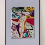 Original Irish Drawing - Irish Art Figurative Art - Strolling On My Patio A4 Mounted