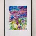 Original Irish Drawing - Irish Art Abstract Landscape - Bog Flowers A4