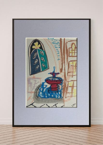 Original Irish Drawing - Irish Art Abstract - Roman Vignette Picasso Style A4