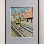 Original Irish Drawing - Irish Art -Dublin - Dublin City Route A4 Mounted