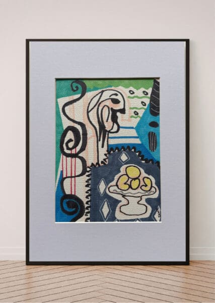 Original Irish Drawing - Irish Art Abstract - When Picasso Came To Dublin A4