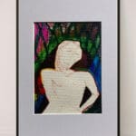 Original Irish Drawing - Irish Art Figurative Art - Figure in Diamonds A4 Mounted