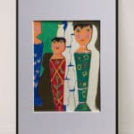 Original Irish Drawing - Irish Art Figurative Art - Peg Dolls A4 Mounted