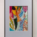 Original Irish Drawing - Irish Art - Floral, Abstract - Floral Note A4 Mounted