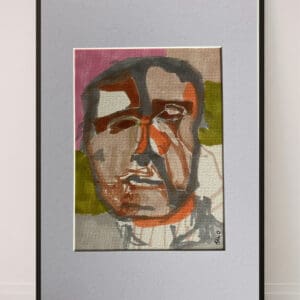 Original Irish Drawing - Irish Art Abstract Portrait - Dude - A4 Mounted