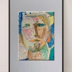 Original Irish Drawing - Irish Art Abstract Portrait - Standoff - A4 Mounted