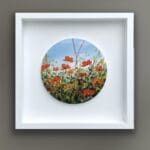 Bouquet of Poppies small original Irish painting in a white frame by Helen Condon