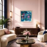 Room Anchor Floral Art, Fine Art, Contemporary Art “Blue Bayou” (66cm) Framed