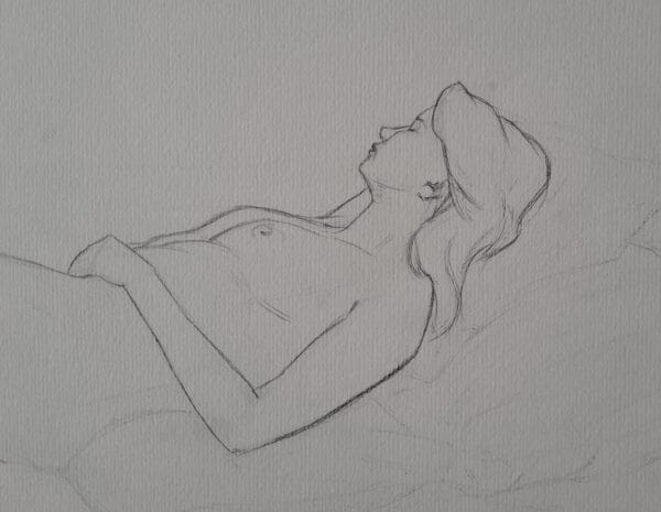 Reclining figure, contour