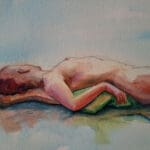 Reclining nude with mohawk