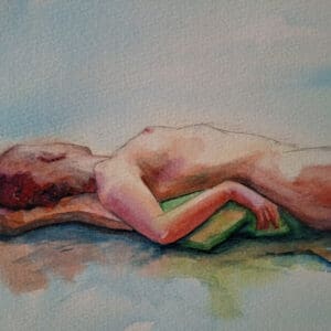 Reclining nude with mohawk