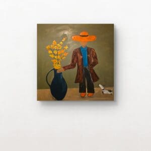 Man with orange hat and orange shoes