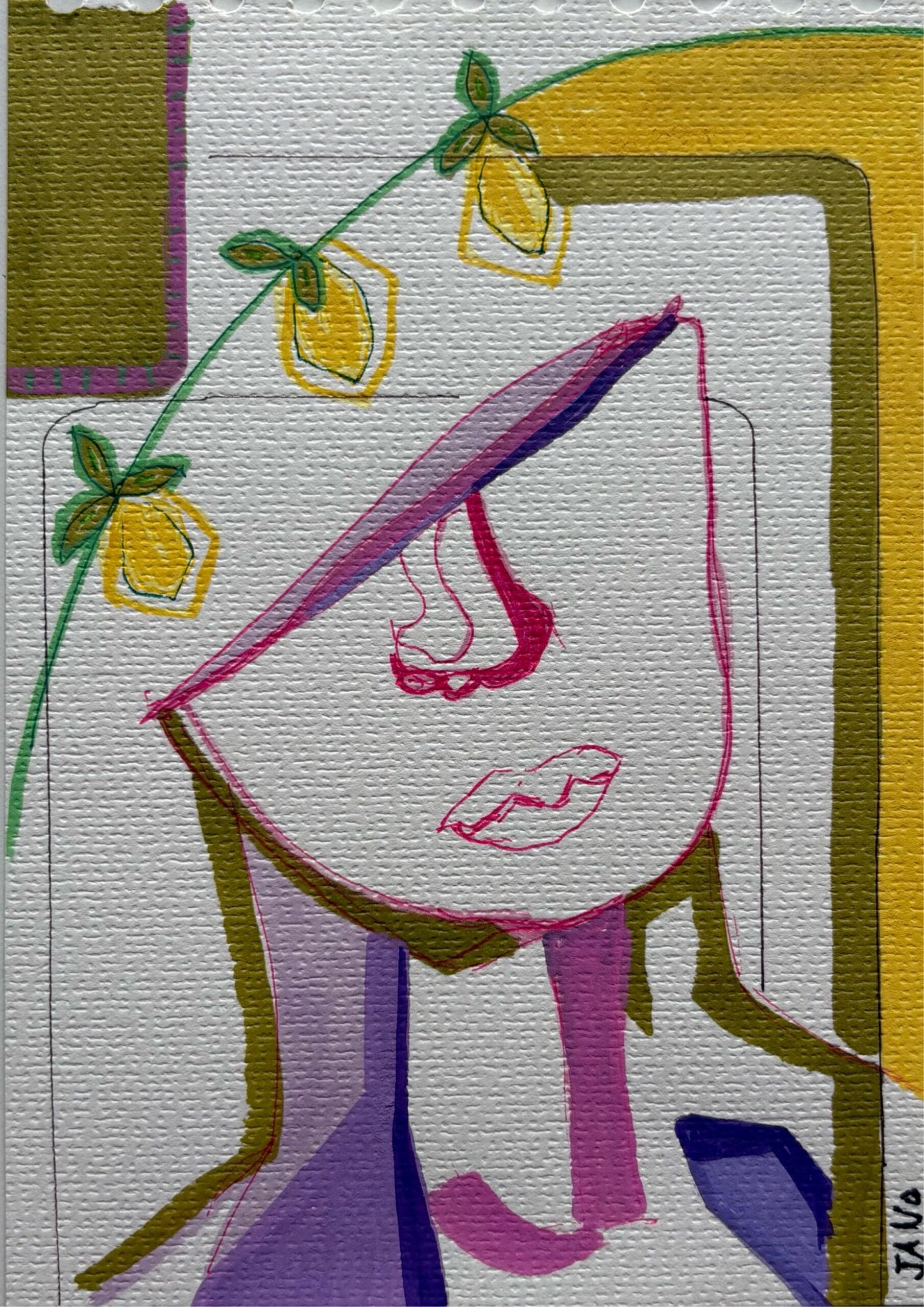 Original Irish Drawing - The Roman Layer -Contemplating Lemons - Image 6