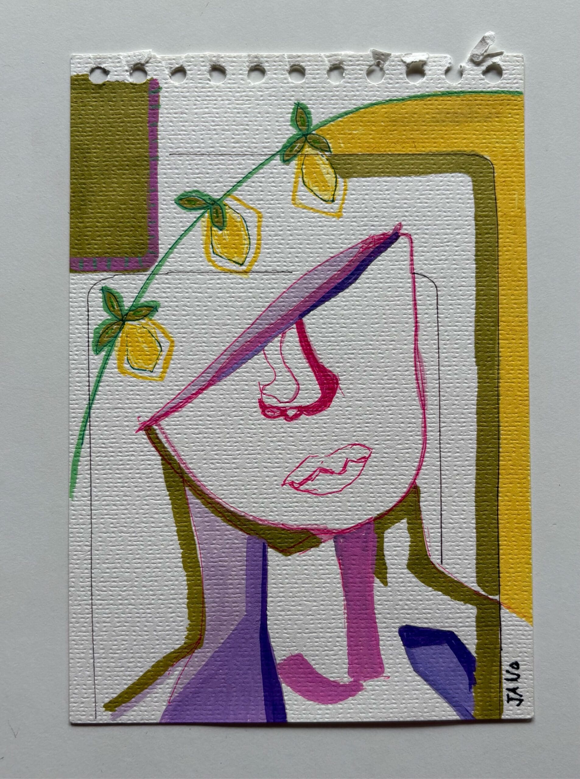 Original Irish Drawing - The Roman Layer -Contemplating Lemons - Image 7