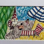 Original Irish Drawing - Irish Art Abstract - Saltwater Summer A4