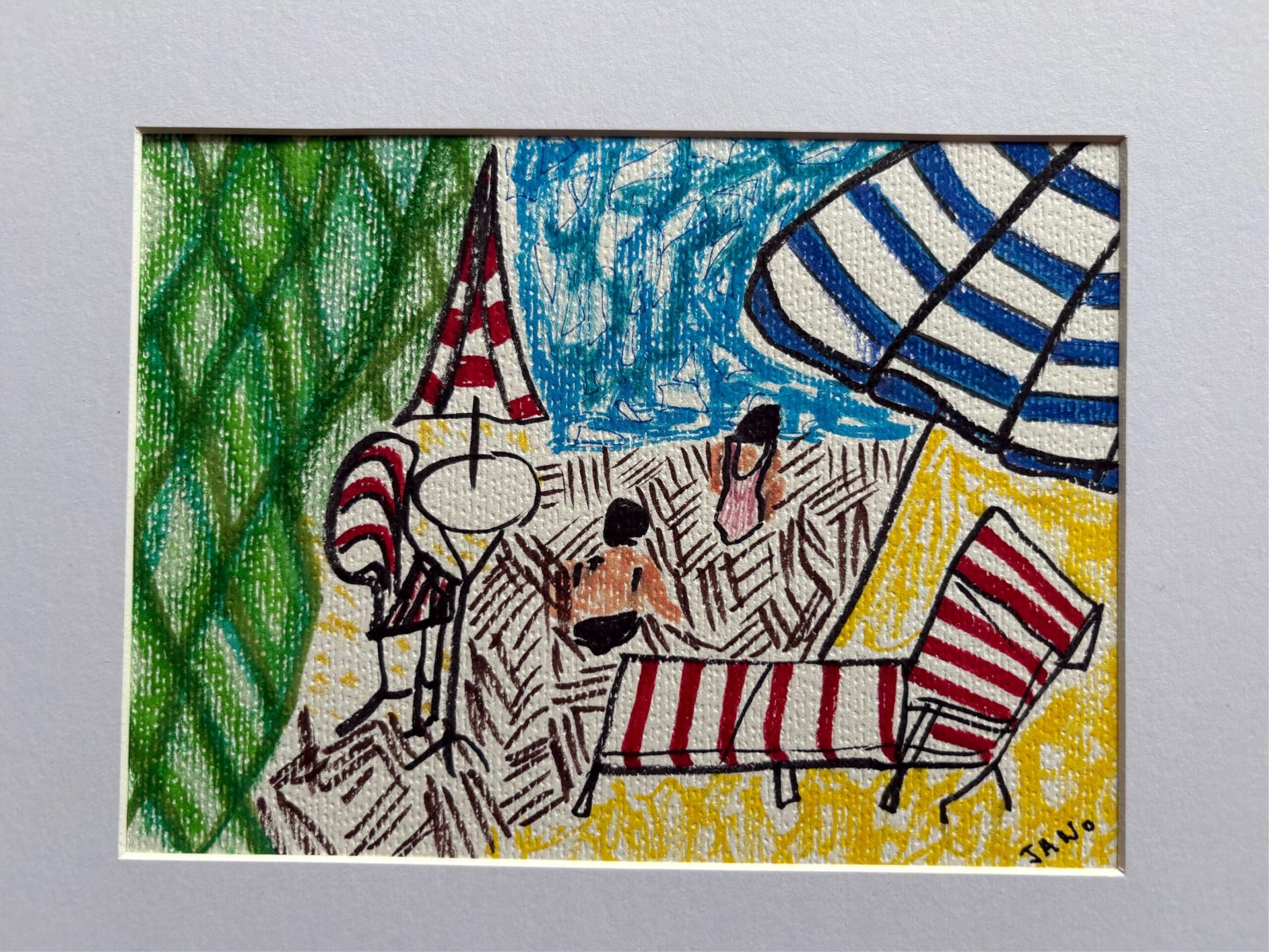 Original Irish Drawing - Irish Art Abstract - Saltwater Summer A4
