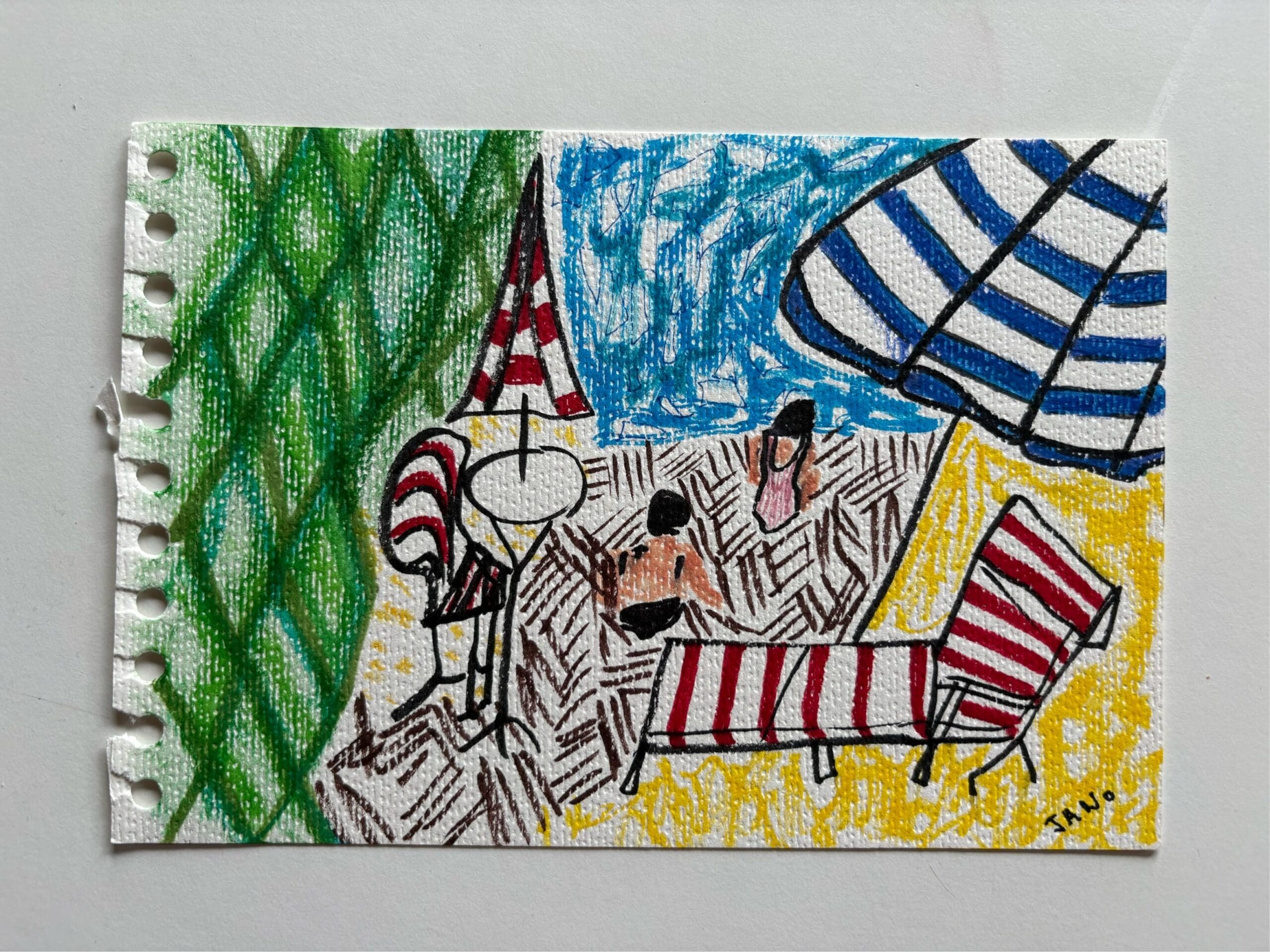Original Irish Drawing - Irish Art Abstract - Saltwater Summer A4 - Image 5