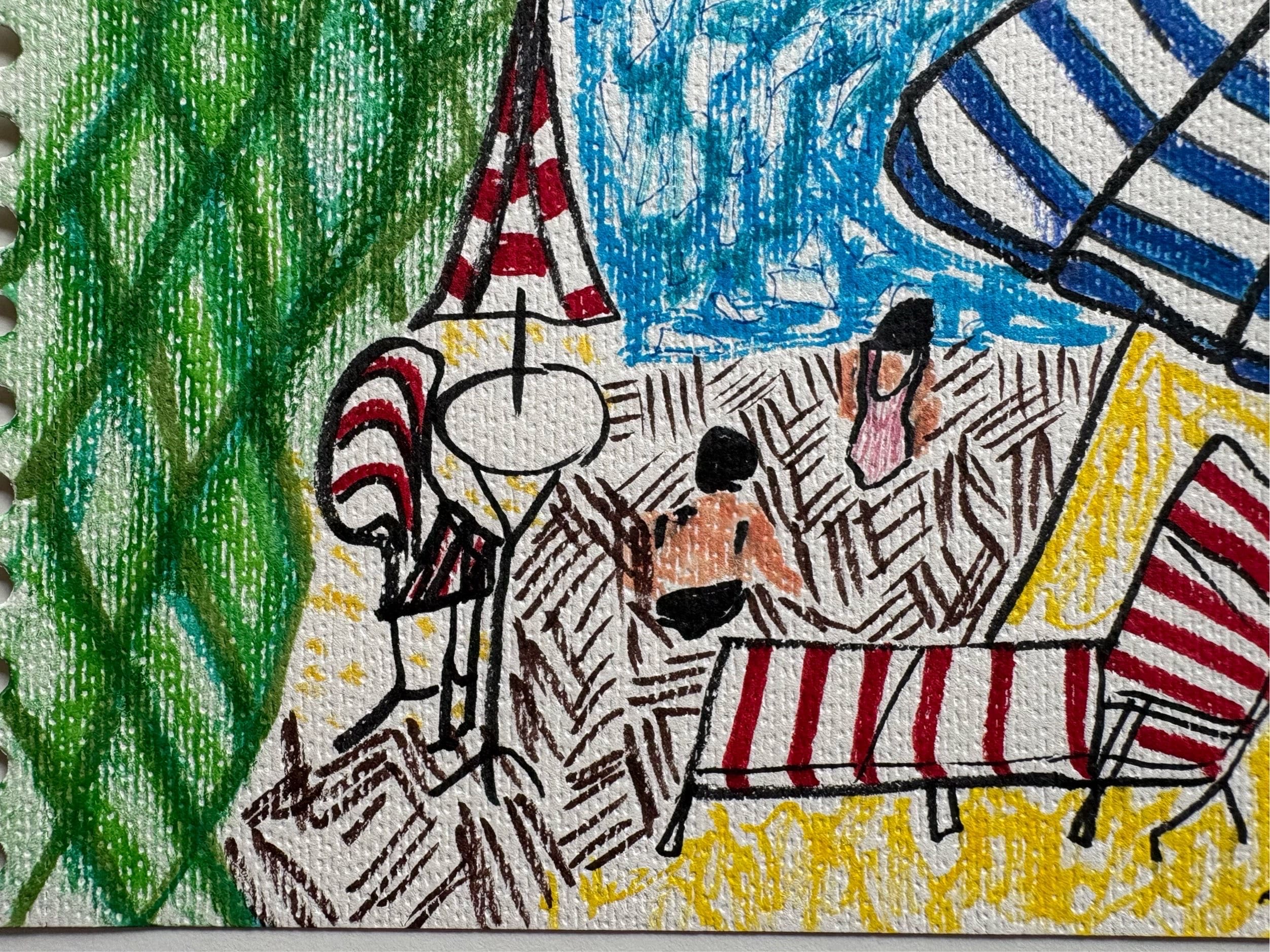 Original Irish Drawing - Irish Art Abstract - Saltwater Summer A4 - Image 4