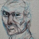 Original Irish Drawing - The Artist Layer - Sir William Orpen A4 Mounted