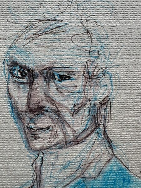 Original Irish Drawing - The Artist Layer - Sir William Orpen A4 Mounted