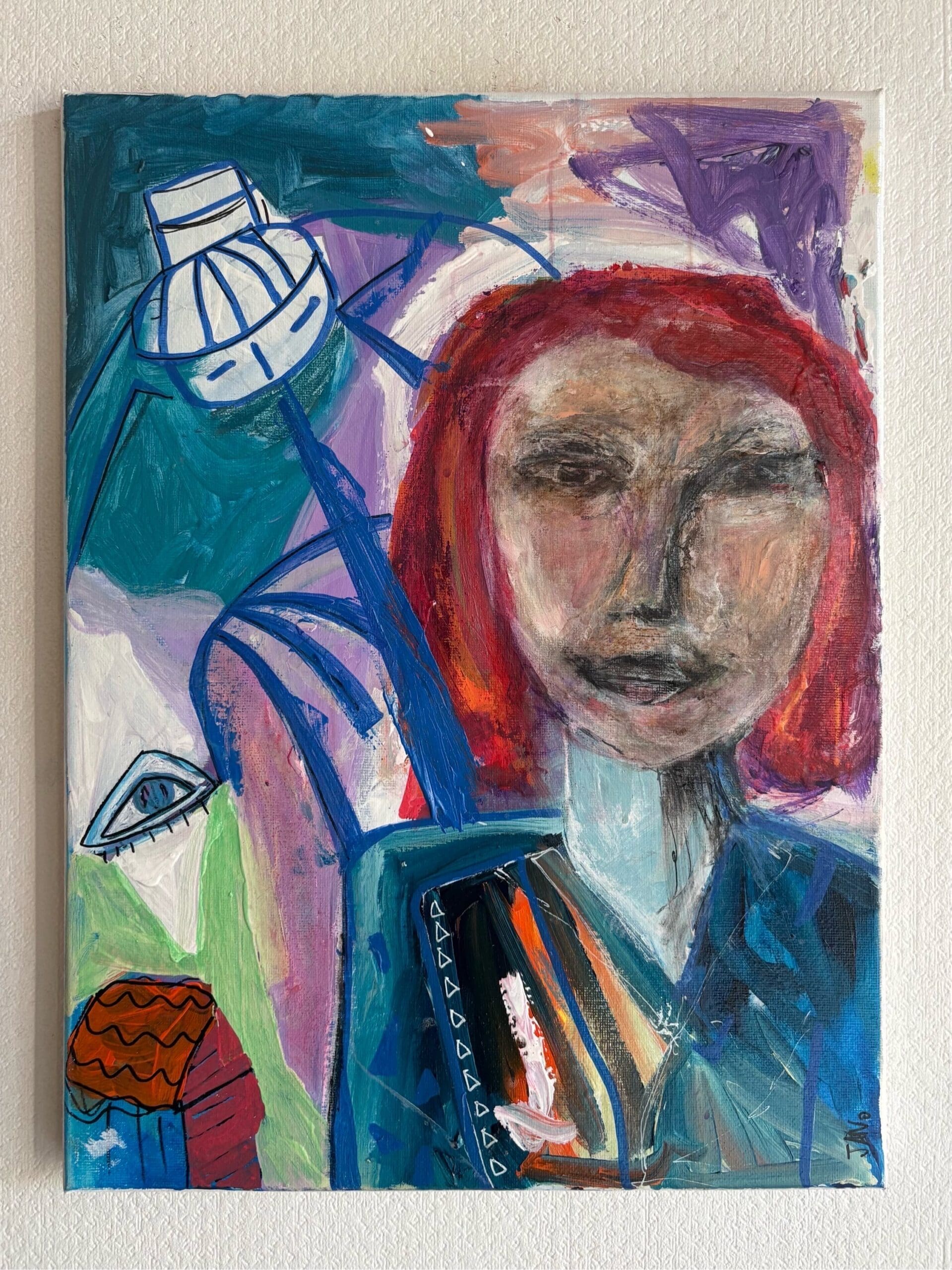 All Grown Up (40cm) - Colour Saturated Fauvist Figurative Art - Image 3
