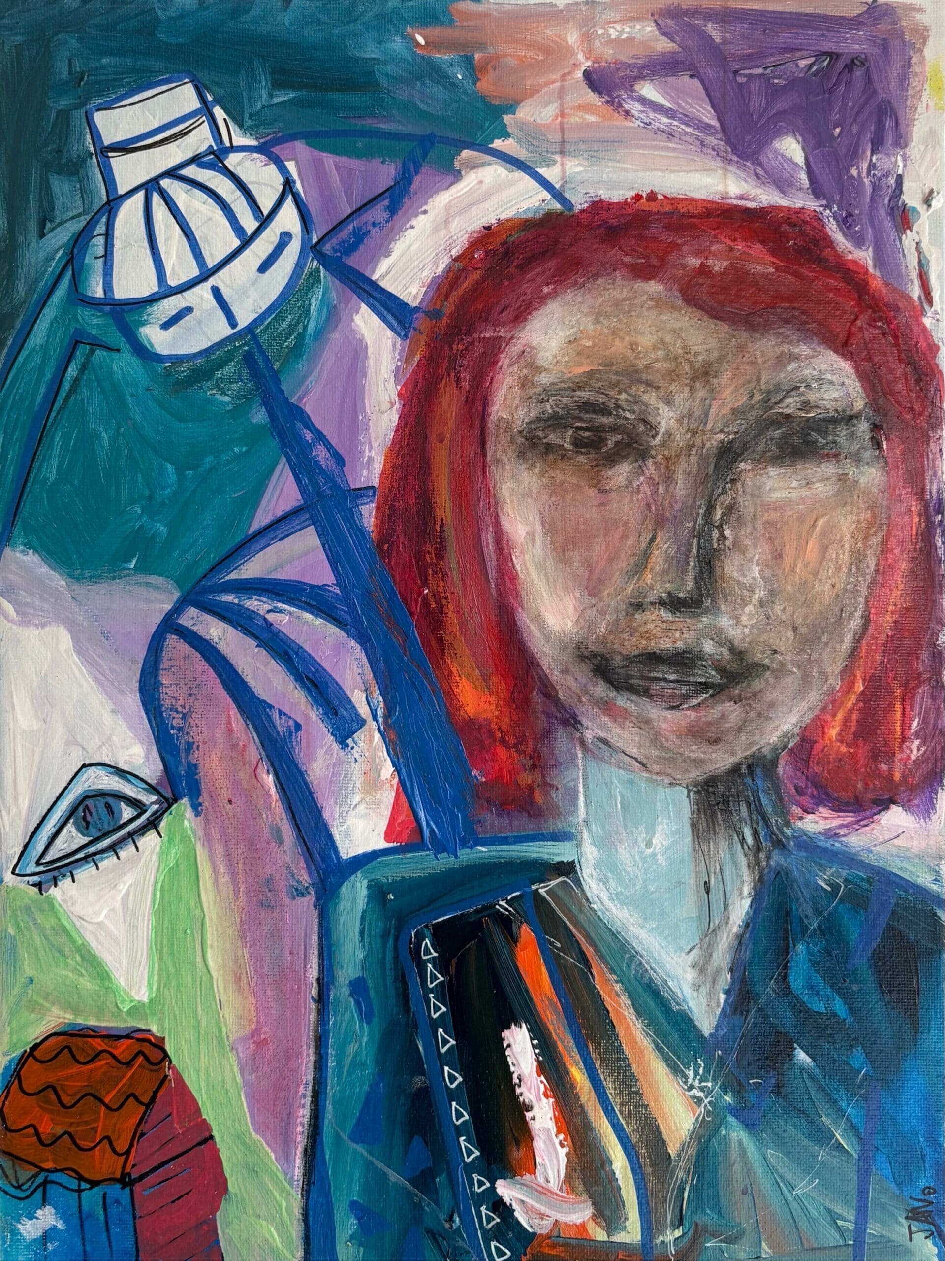 All Grown Up (40cm) - Colour Saturated Fauvist Figurative Art