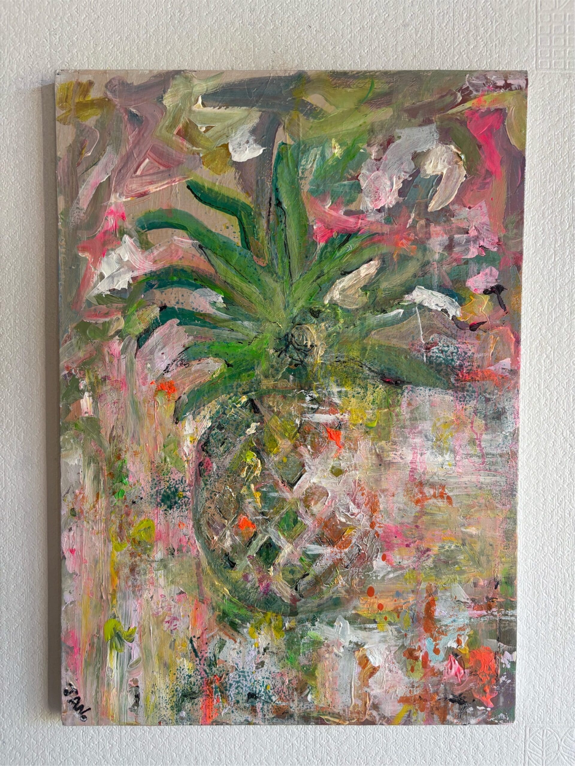 Ananas -Pineapple (42 cm) Contemporary Fruit Art Irish Abstract Art - Image 7